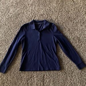 Junior’s Navy Long Sleeve Polo Shirt